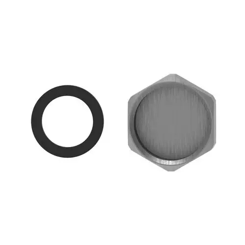 Brötje Stopfen, hexagonal mit glatter Oberfläche auf der einen Seite und O-Ring auf der anderen Seite, für den Einsatz in spezifischen Anwendungen.