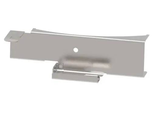 Montierte Halterung aus Metall mit einer flexiblen Struktur, hergestellt von Brötje. Sie ist für spezifische Anwendungen konzipiert und zeigt eine einfache, funktionale Form.
