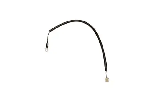 Schwarzes Kabel mit einem Anschluss für einen Kühlkörper, geeignet für Brötje-Produkte. Das Kabel hat einen ringförmigen und einen steckbaren Kontakt.