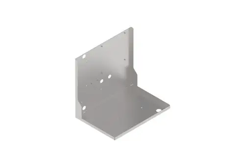 Aluminumscherer mit gebogenen Kanten und mehreren Bohrungen. Das teil gehört zur Produktreihe von Brötje und ist für Montageanwendungen geeignet.