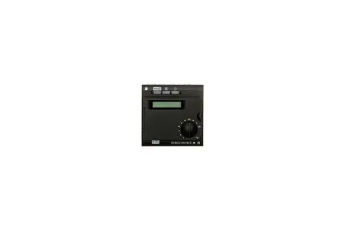Schwarze Bedieneinheit von Brötje mit einem LCD-Display, einem Drehregler und mehreren Tasten für die Steuerung, in einem kompakten Format.