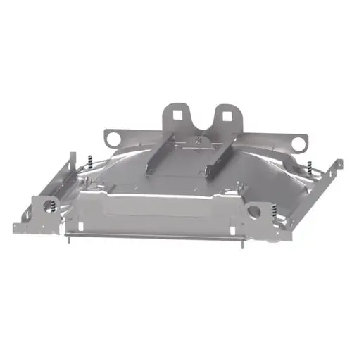 BOK 32 Sockel von Brötje, gefertigt aus Metall, mit diversen Halterungen und Ausschnitten zur Montage. Klar erkennbar ist die Funktionalität für Heizsysteme.