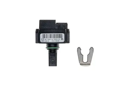 Durchflusssensor von Brötje mit einem Stecker und einer Halterung, geeignet für den Einsatz in Heizungsanlagen.