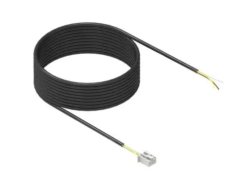 Schwarzes Kabel in spiraliger Anordnung mit mehreren Leitungen, darunter eine Verbindungseinheit, vorgestellt von Brötje.