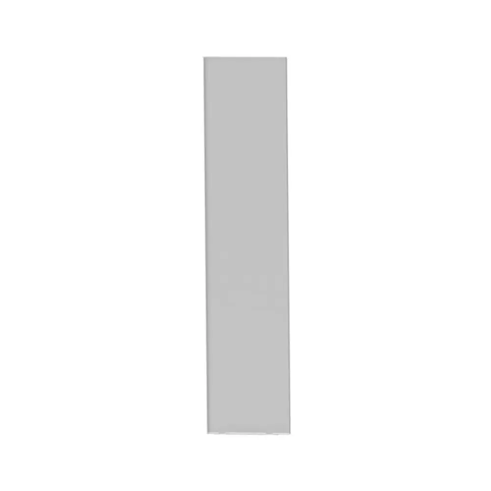 Graue seitliche Abdeckung für Brötje-Produkte, rechte oder linke Montageoption. Einfaches Design, geeignet zur Verwendung in Heizsystemen.