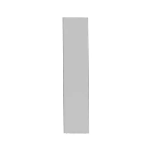 Graue seitliche Abdeckung für Brötje-Produkte, rechte oder linke Montageoption. Einfaches Design, geeignet zur Verwendung in Heizsystemen.