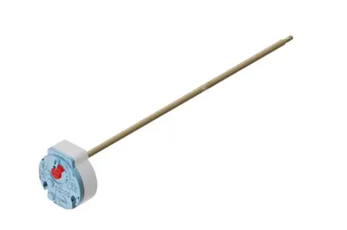 Sicherheitstemperaturbegrenzer von Brötje mit einem länglichen Sensorrohr und einer farbigen Betätigungseinheit für die Temperatureinstellungen.