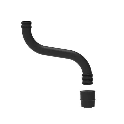 Schlauch mit einer gebogenen Form, geeignet für den Anschluss einer Siphon-Kondensatwanne. Produkt von Brötje, gefertigt aus schwarzem Material.