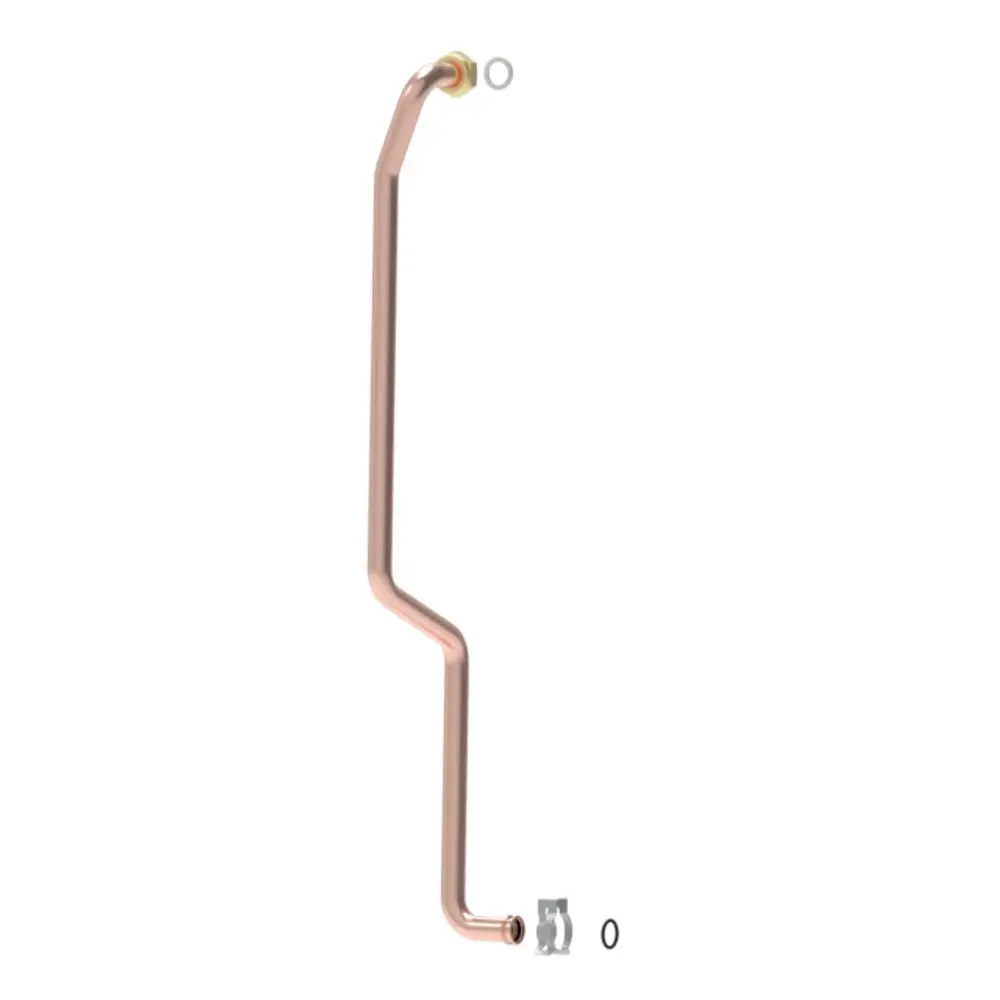 Kupferrohr mit gebogenem Design, geeignet für Heizungsanwendungen, dargestellt ohne spezifische Maße. Hersteller: Brötje.