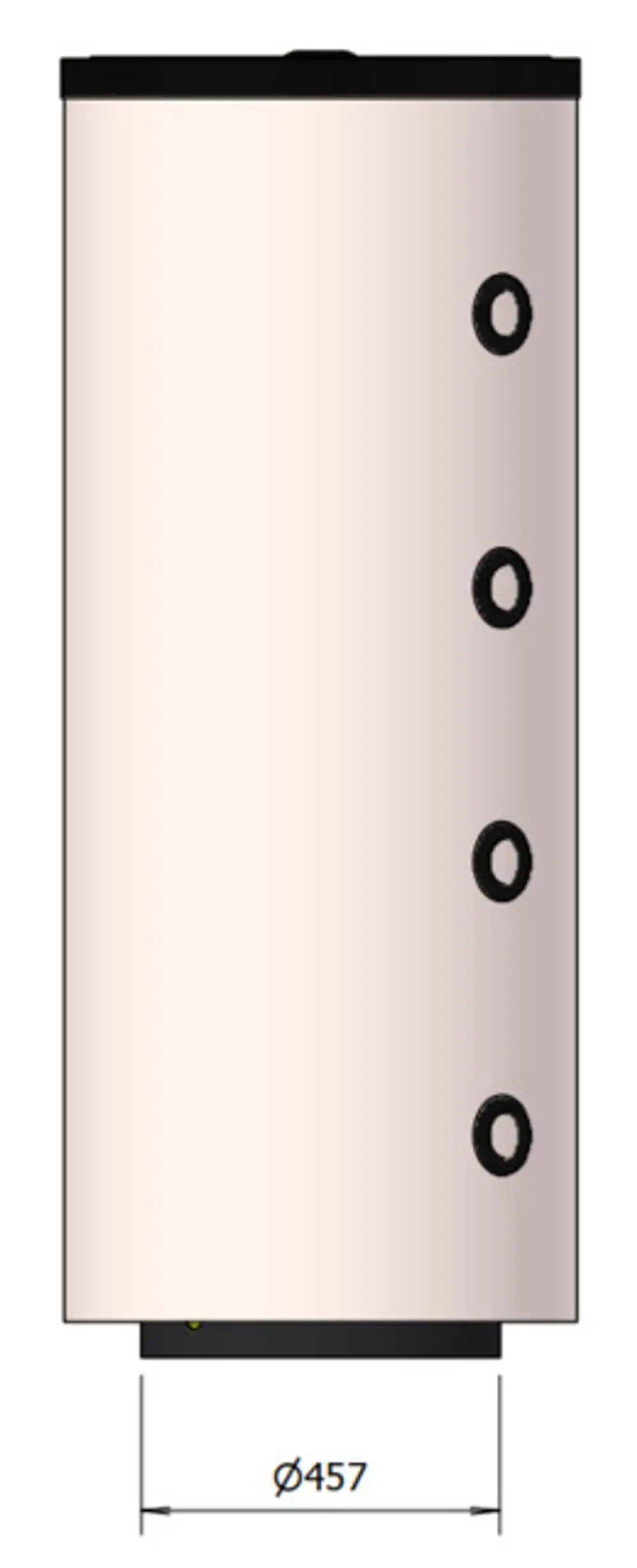 Pufferspeicher der Marke Brötje, zylindrisches Design mit mehreren Anschlüssen, geeignet für die Integration in Heizsysteme.