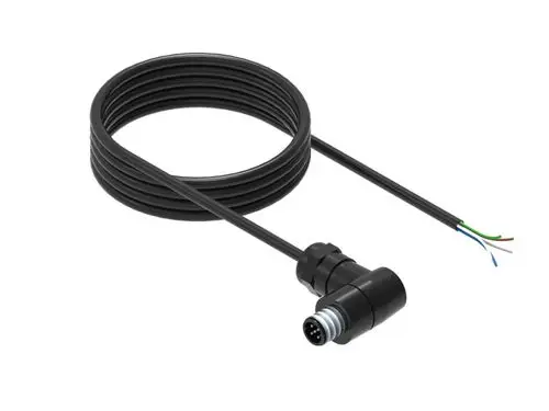 Schwarzes Kabel mit mehreren Adern und einem steckbaren Anschluss, verwendet im Bereich der Sensorik, möglicherweise von der Marke Brötje.