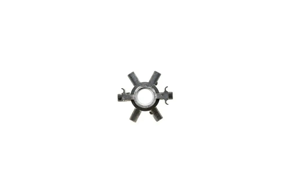 Gaskopf mit sechs Schlitzen, zentrales Loch, metallisch. Produkt von Brötje, geeignet für Anwendungen im Heizungsbereich.