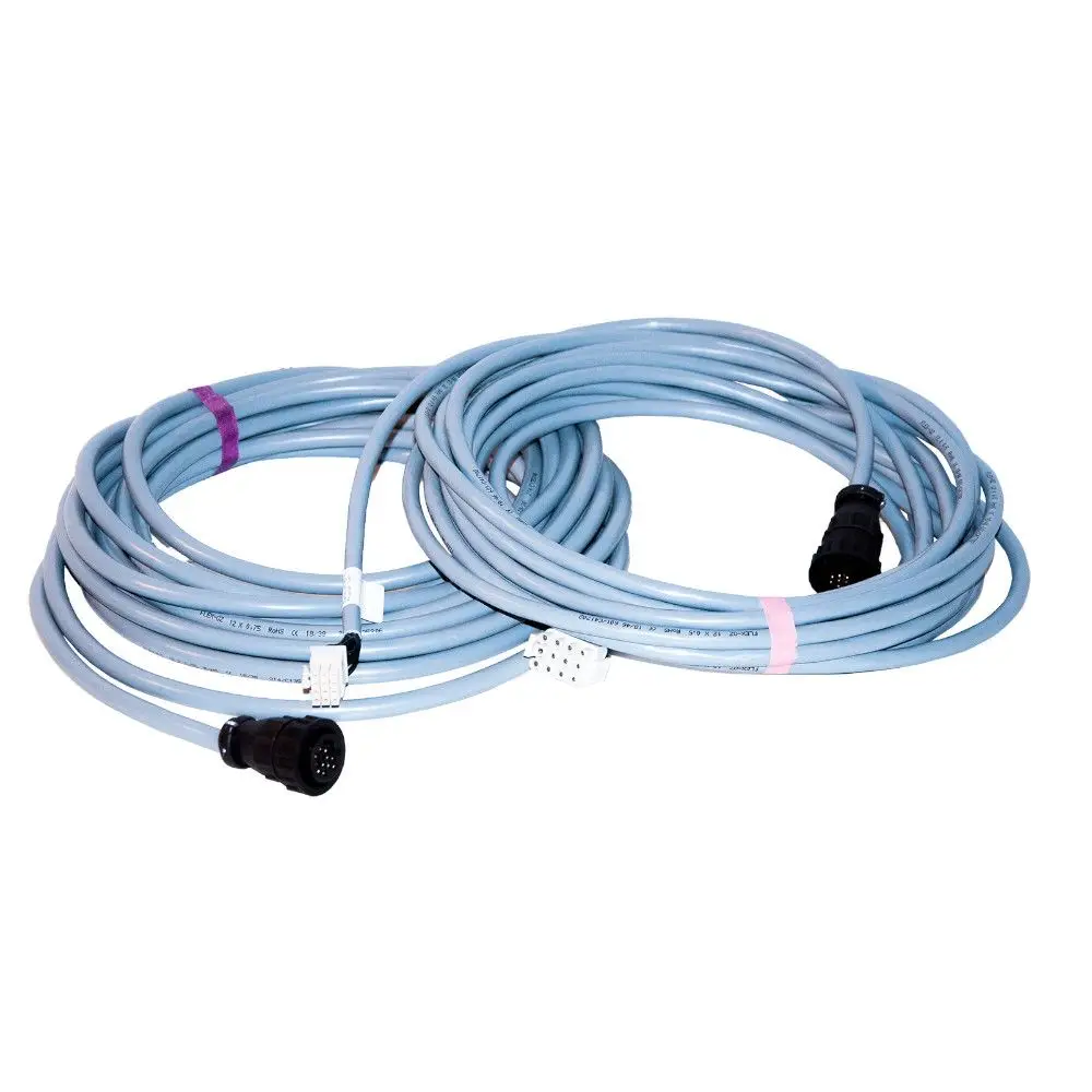 Zwei graue Kabel mit Steckverbindern, die für die Regelungstechnik verwendet werden, von der Marke Novelan.