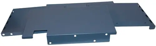 Graue Montageplatten in verschiedenen Größen und Formen, geeignet für den Einsatz mit Zubehör von Novelan. Klar strukturiert für eine einfache Montage.