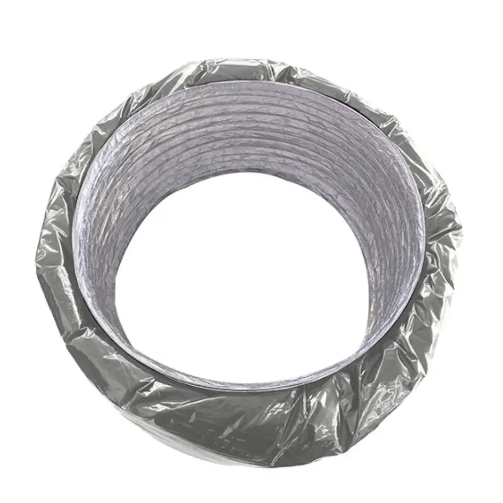 Luftkanal von Novelan, zylindrischer Aufbau mit silberner Aluminium-Oberfläche und innen liegendem Luftführungselement. Geeignet für Luftverteilungssysteme.