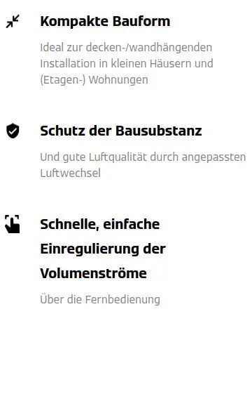 Vorteile: Kompakte Bauform, Schutz der Bausubstanz, schnelle, einfache Einregulierung der Volumenströme.