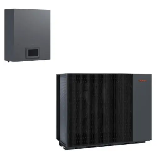 Viessmann Vitocal 250-A Pro Wärmepumpe: Außeneinheit (40kW) und Vitocontrol.