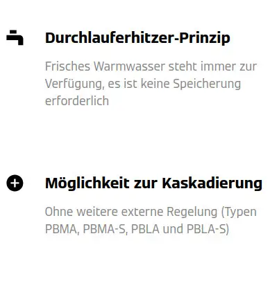 Text: "Durchlauferhitzer-Prinzip".
"Möglichkeit zur Kaskadierung".
Viessmann Vitotrans 353 PBSA, Z021863.