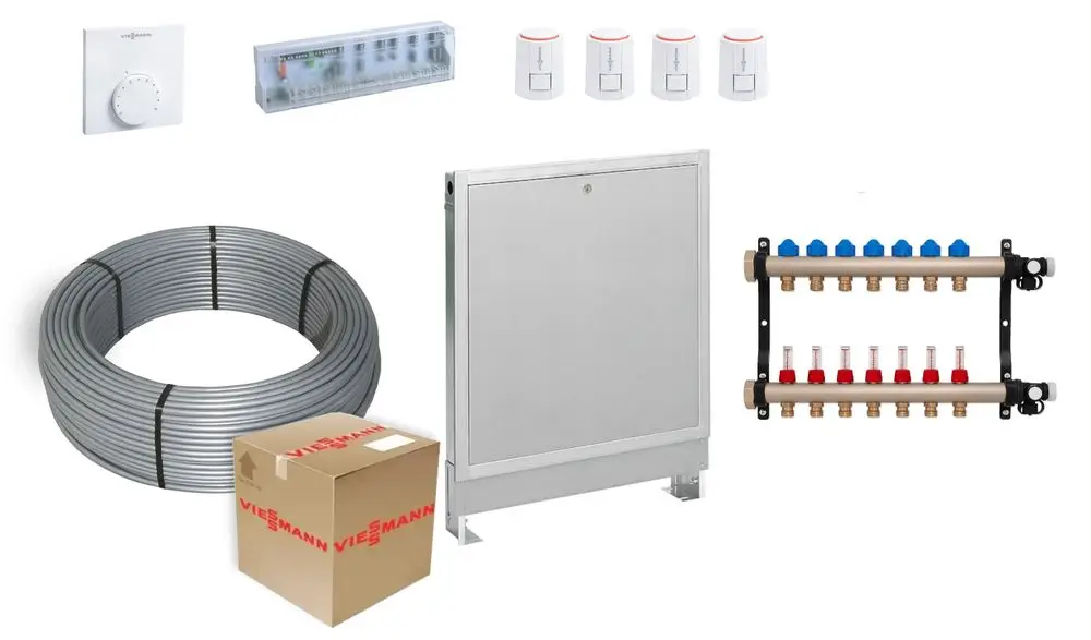 Viessmann Etagenpaket Fußbodenheizung Tackersystem VA 20 cm für 90 m², max. 7 Räume, ZK04891