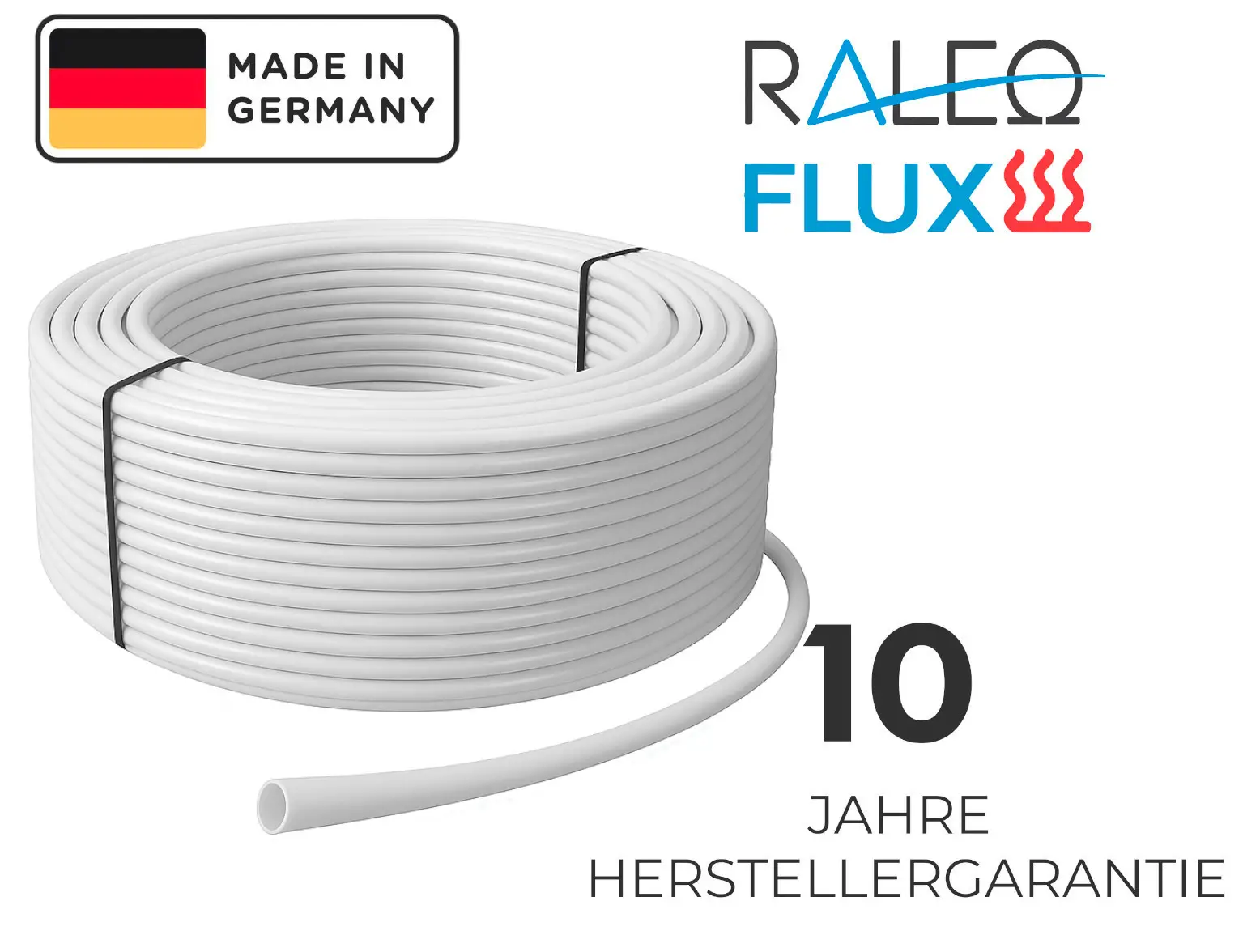 PE-RT Heizrohr, 14 x 2,0 mm, für Fußbodenheizung, 5-Schicht Rohr, 600 m Rolle, Made in Germany, 10 Jahre Herstellergarantie