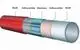 Querschnitt eines Mehrschicht-Verbundrohrs: PE-RT, Haftvermittler, Aluminium, Haftvermittler, PE-RT.
