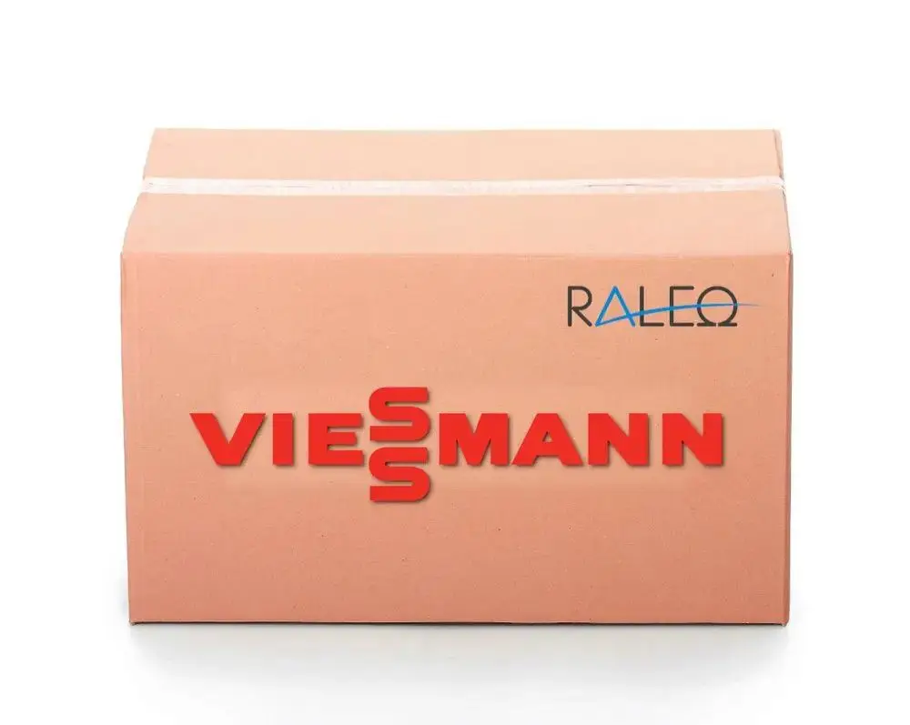 Karton mit "Viessmann" und "RALEQ"-Logo, Produkt "Viessmann Kesselanschluss D 70/80 WT kurz Öl/Gas, 7197601".