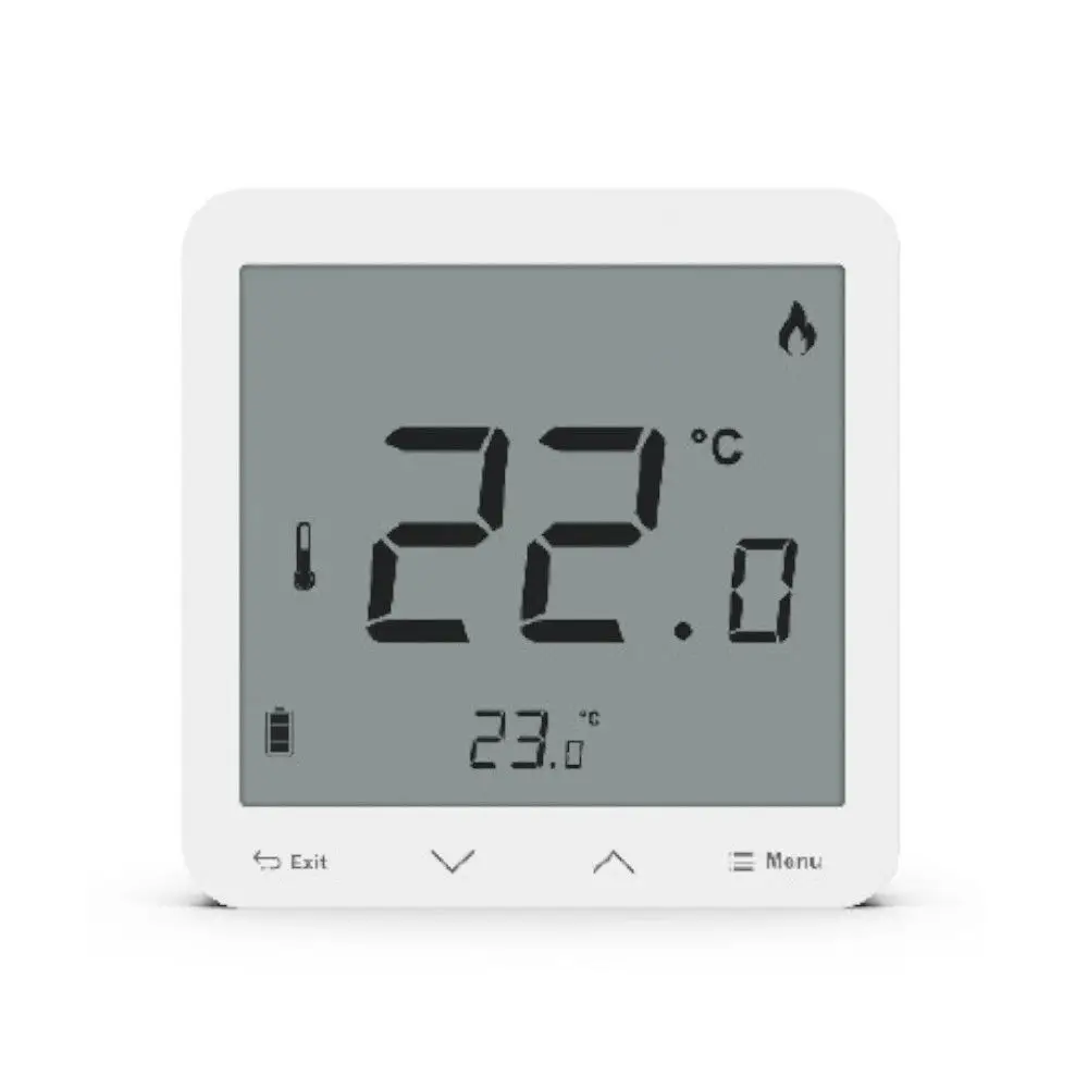 Ein digitales Funkthermostat mit einer Anzeige von 22 Grad Celsius.