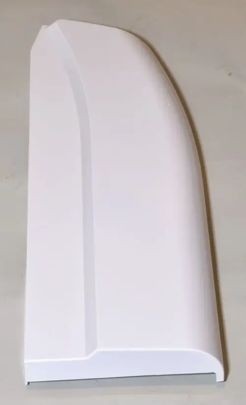 Produktbild von Remko RK Seitenverkleidung links (RXT 1402 DC, 1111977), weiße Kunststoffabdeckung mit gerader und abgerundeter Form.