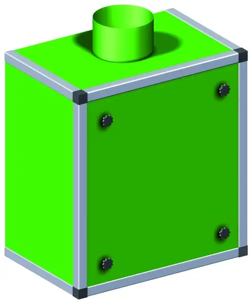 Produktbild: Remko RK Brennerkasten BK-340, 331205. Grüner, würfelförmiger Kasten mit silberfarbenen Rahmen und einem grünen Zylinder auf der Oberseite.