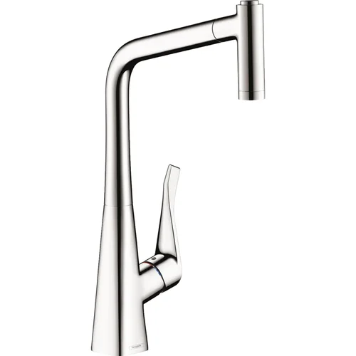 hansgrohe Metris M71 Einhebel-Küchenmischer 320, Ausziehbrause, 2jet Edelstahl Finish