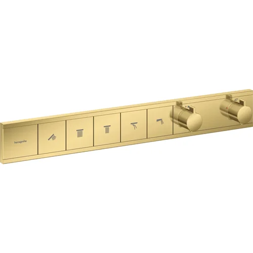 hansgrohe RainSelect Thermostat Unterputz für 5 Verbraucher Polished Gold Optic