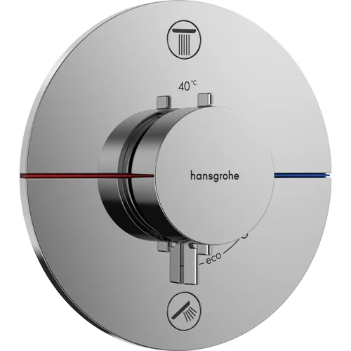 hansgrohe ShowerSelect Comfort S Thermostat Unterputz für 2 Verbraucher mit integrierter Sicherungskombination nach EN1717 Chrom