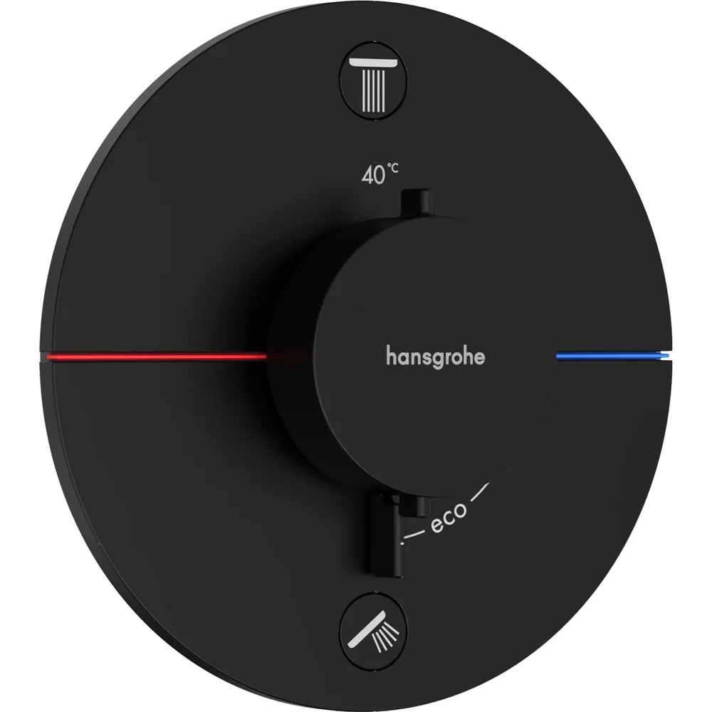 hansgrohe ShowerSelect Comfort S Thermostat Unterputz für 2 Verbraucher Mattschwarz