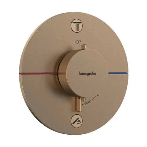 hansgrohe ShowerSelect Comfort S Thermostat Unterputz für 2 Verbraucher mit integrierter Sicherungskombination nach EN1717 Brushed Bronze