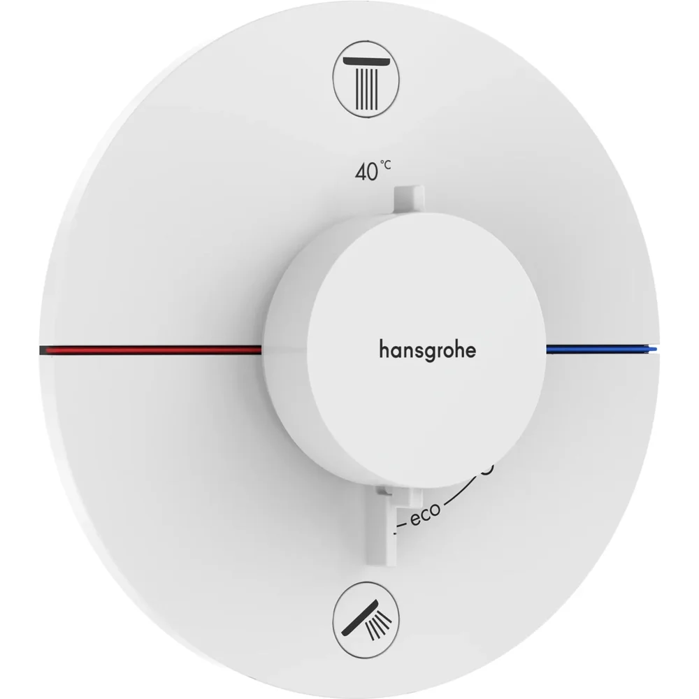 hansgrohe ShowerSelect Comfort S Thermostat Unterputz für 2 Verbraucher Mattweiß