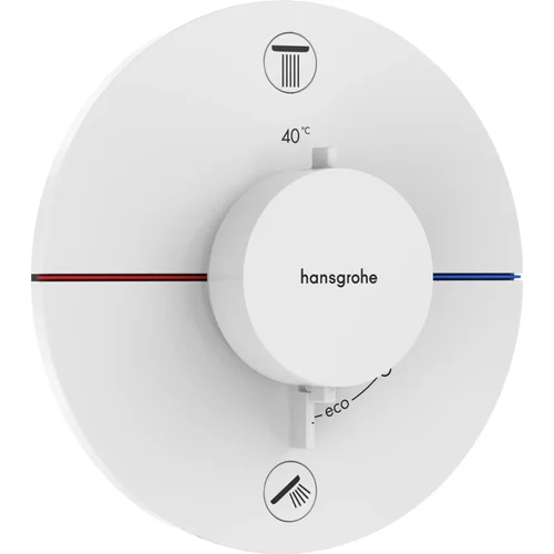hansgrohe ShowerSelect Comfort S Thermostat Unterputz für 2 Verbraucher mit integrierter Sicherungskombination nach EN1717 Mattweiß