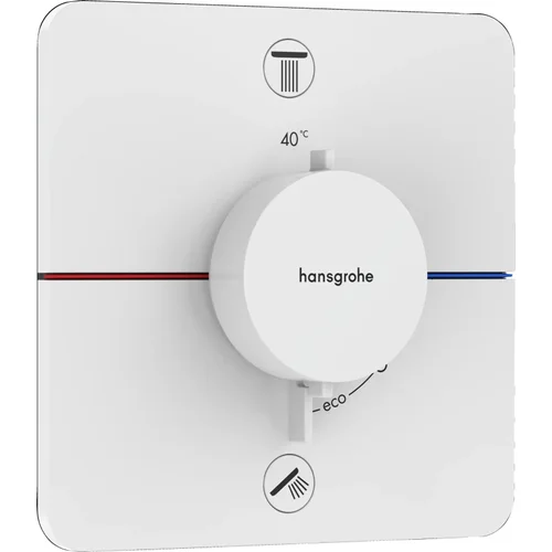 hansgrohe ShowerSelect Comfort Q Thermostat Unterputz für 2 Verbraucher mit integrierter Sicherungskombination nach EN1717 Mattweiß
