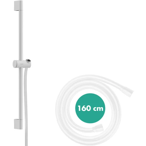 hansgrohe Unica Brausestange Pulsify S 65 cm mit Push Handbrausehalter und Isiflex Brauseschlauch 160 cm Mattweiß