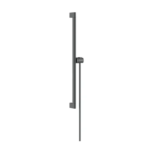 hansgrohe Unica Brausestange S Puro 65 cm mit Easy Slide Handbrausehalter und Isiflex Brauseschlauch 160 cm Brushed Black Chrome