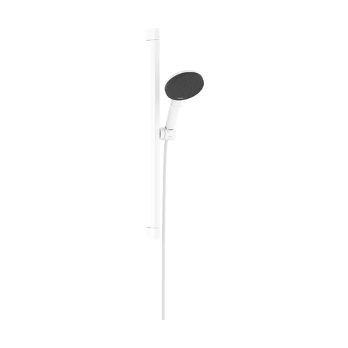 hansgrohe Raindance Alive Select S Brauseset 125 3jet EcoSmart mit Brausestange Unica E Puro 65 cm und Easy Slide Brausehalter Mattweiß
