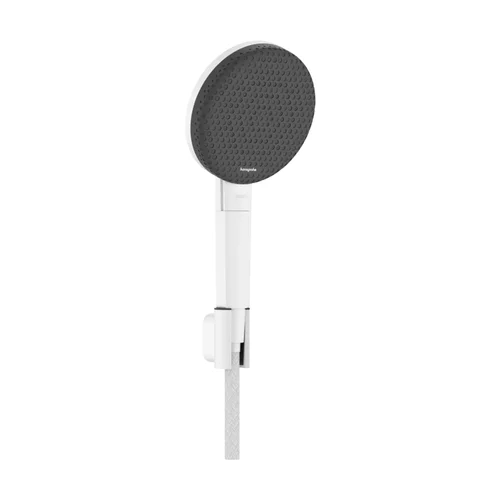 hansgrohe Raindance Alive Select S Brausehalterset 125 3jet EcoSmart mit Designflex Textilbrauseschlauch 160 cm Mattweiß