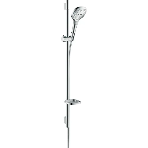 hansgrohe Raindance Select E Brauseset 120 3jet EcoSmart mit Brausestange 90 cm und Seifenschale Weiß/Chrom