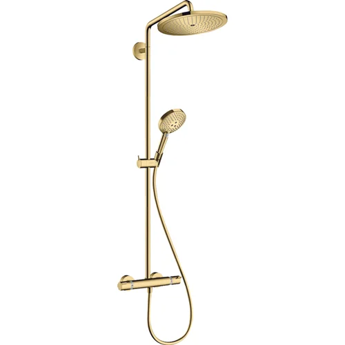 hansgrohe Croma Select S Showerpipe 280 1jet mit Thermostat und Handbrause Raindance Select S 120 3jet Polished Gold Optic