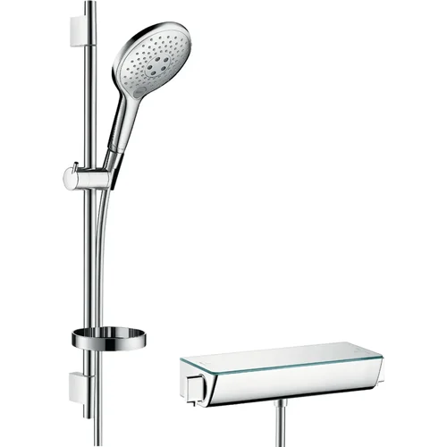 hansgrohe Raindance Select S Brausesystem Aufputz 150 3jet mit Ecostat Select Thermostat und Brausestange 65 cm Chrom