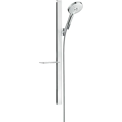 hansgrohe Raindance Select S Brauseset 120 3jet mit Brausestange 90 cm und Ablage Weiß/Chrom