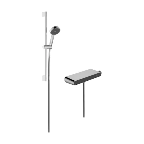hansgrohe Activera Select S Brausesystem Aufputz 95 2jet EcoSmart mit ShowerTablet Select 360 und Brausestange 65 cm Chrom