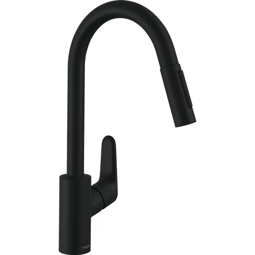 hansgrohe Focus M41 Einhebel-Küchenmischer 240, Ausziehbrause, 2jet Mattschwarz