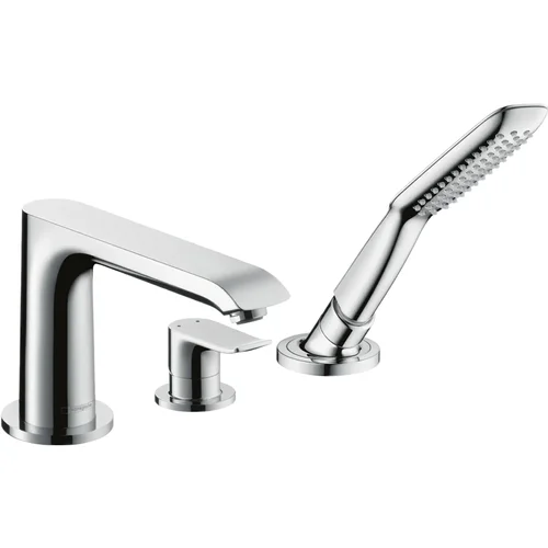 hansgrohe Metris 3-Loch Einhebel-Wannenrandmischer Chrom