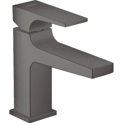 hansgrohe Metropol Einhebel-Waschtischmischer 100 mit Hebelgriff für Handwaschbecken mit Push-Open Ablaufgarnitur Brushed Black Chrome