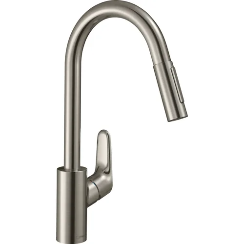 hansgrohe Focus M41 Einhebel-Küchenmischer 240, Ausziehbrause, 2jet Edelstahl Finish
